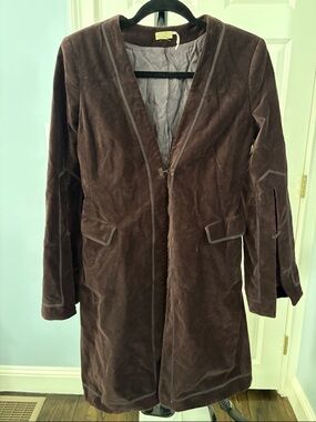 Max Studio Brown Velvet Trench Coat